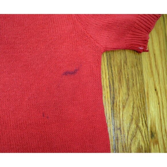 VINTAGE WOMEN'S SHORT SLEEVE SWEATER - RED - ROBERT SCOTT LTD - SIZE L - Picture 2 of 5